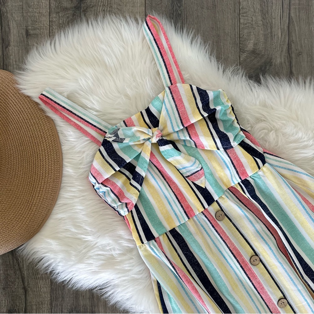 NWOT BEAUTEES Girls Striped Midi Dress - Picture 2 of 6